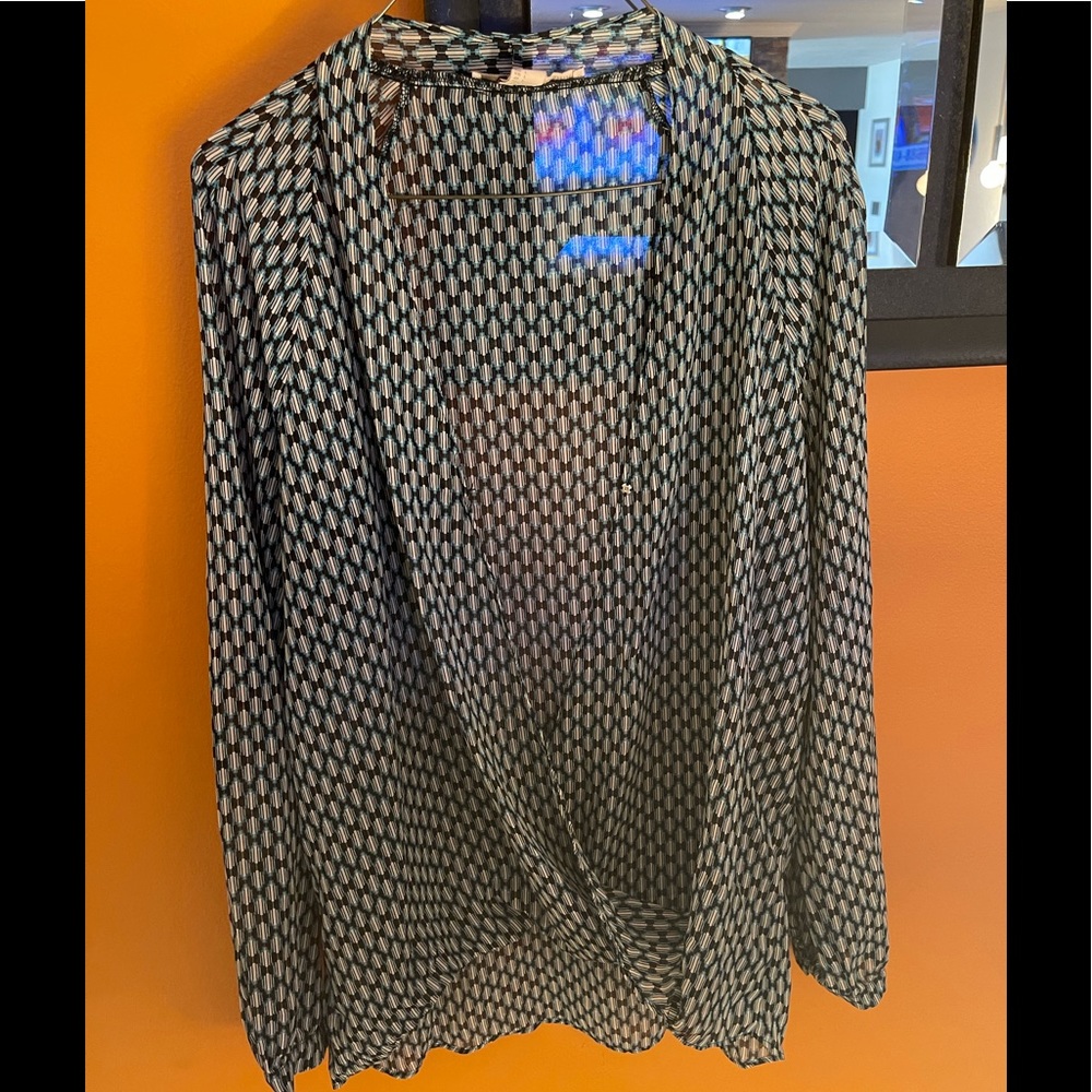 Green and black forever 21 blouse